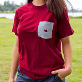 Maroon with Black Seersucker