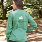 Washed Hunter Green | Authentic Heathered Tee | Long Sleeve T-Shirt | Southern Duck Shirt