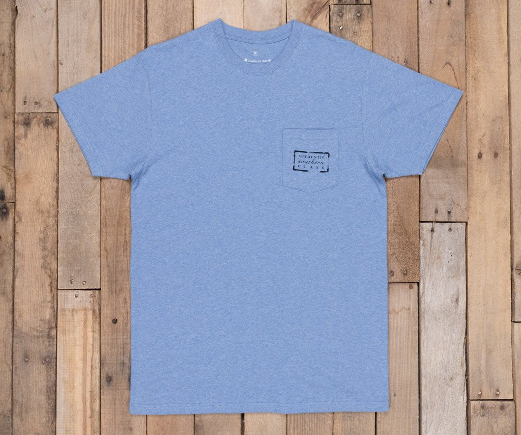 Washed Blue Heather | Authentic Vibrant Tee Heather | Short Sleeve | Front