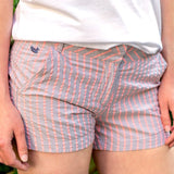 Gray and Neon Pink Stripe | Brighton Short | Turner Stripe