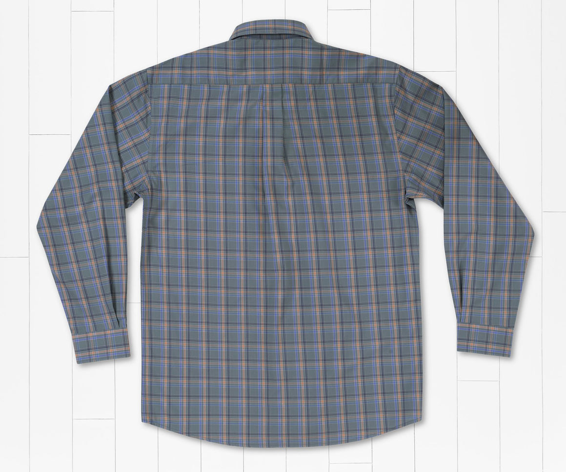 Sage        and        Slate | Bristol Performance Plaid Dress Shirt | Back