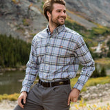 Sage and White | Hays Performance Check | Long Sleeve Performance Dress Shirt