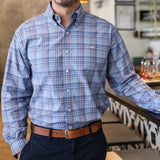 Blue and  Navy | Louisville Performance Dress Shirt | Long Sleeve