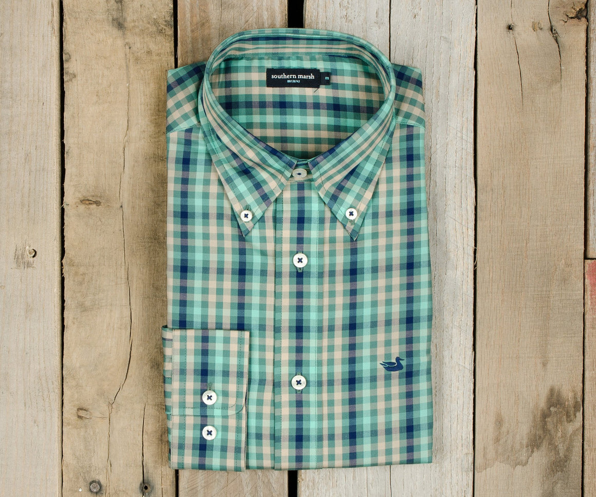 Dark Green and Purple | Cumberland Plaid Dress Shirt