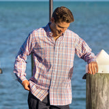 Mountain Purple and Washed Red  | Nassau Performance Plaid Dress Shirt | LS