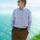 Slate and French Blue | Nassau Performance Plaid Dress Shirt | LS