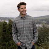 Dark   Green and Sage | Townsend Lattice Performance Dress Shirt | Lifestyle