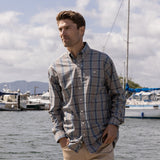 Sage and Mountain Purple | Townsend Lattice Performance Dress Shirt | Lifestyle