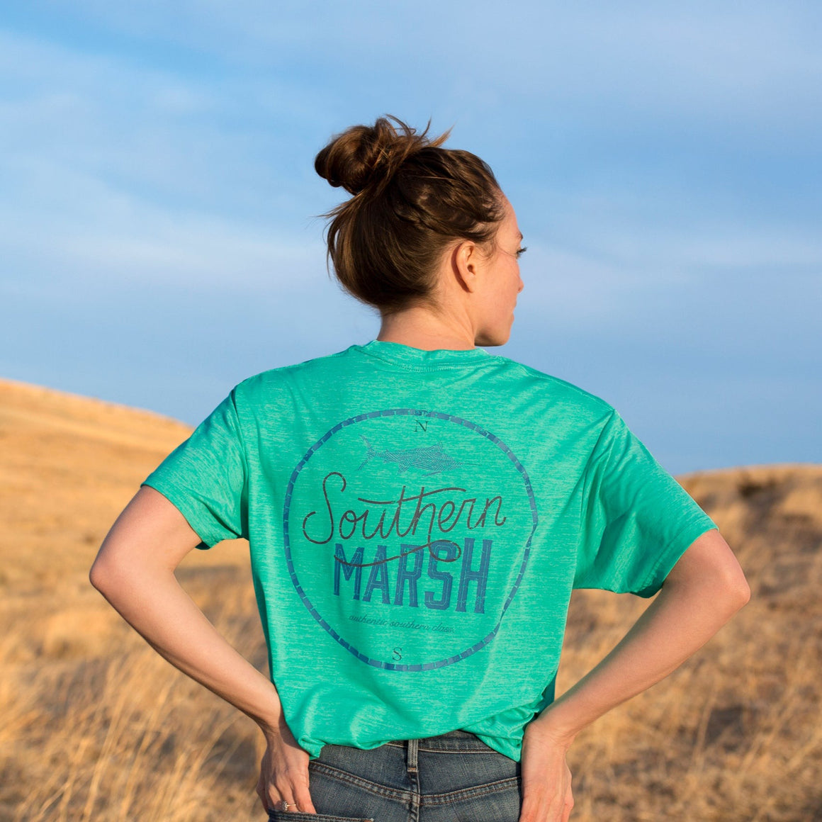 Mint | FieldTec™ Heathered Tee | Marlin Time | LS