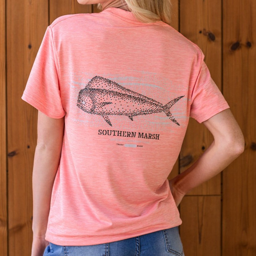 Coral | FieldTec™ Heather Performance Tee | Mahi | Short Sleeve Performance T-Shirt