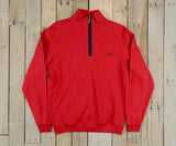 Crimson with  Black Duck | DownpourDRY Cotton 1/4 Zip Pullover
