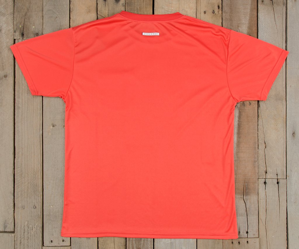 Coral  with Electric Blue | FieldTec™ Pocket Tee | Short Sleeve | Back
