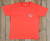 Coral  with Electric Blue | FieldTec™ Pocket Tee | Short Sleeve | Front