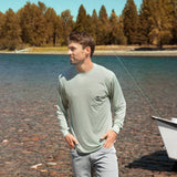 Bay Green | FieldTec™ Heathered Performance Tee | Speckled Sunset | Lifestyle