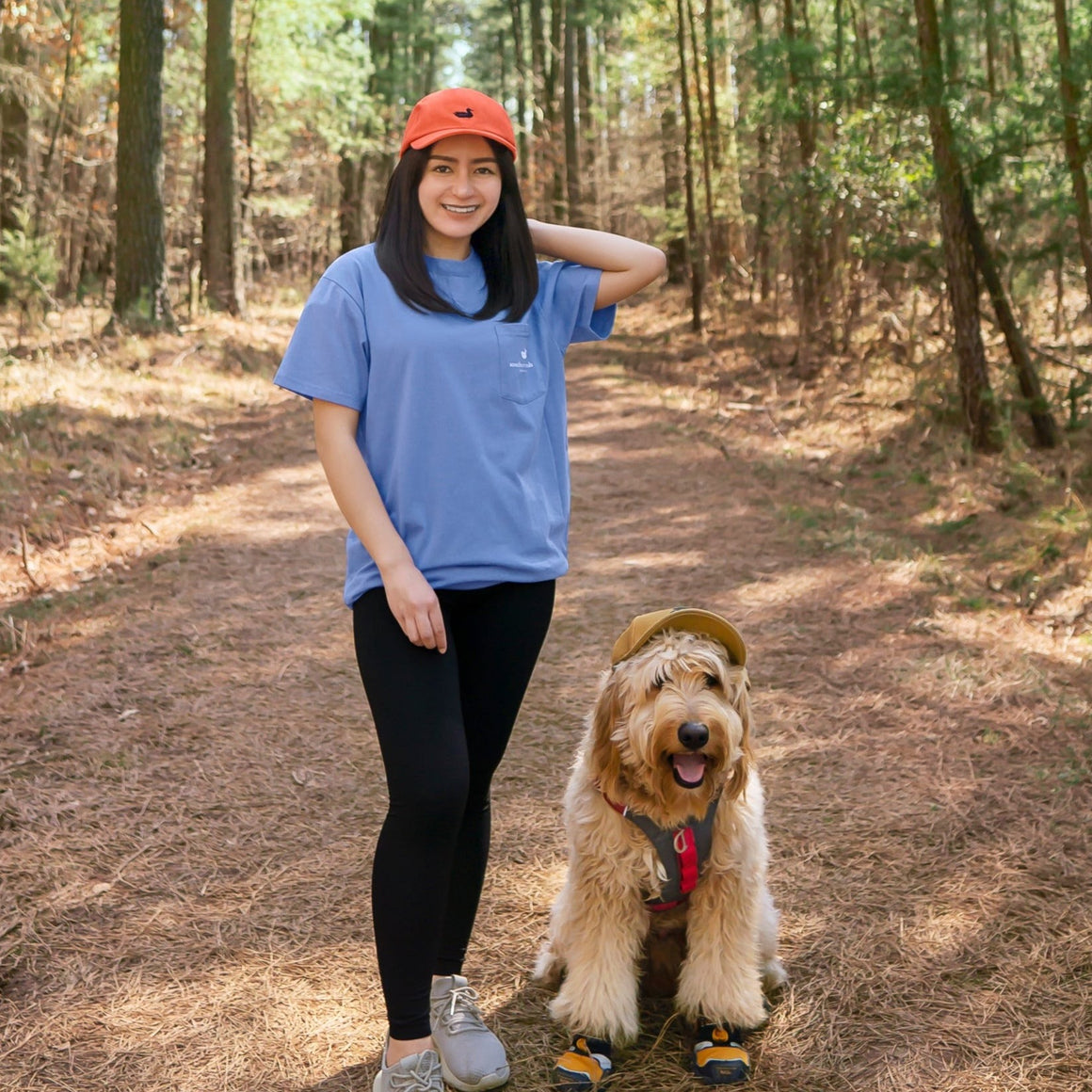 Washed Coral Hat with Navy Duck | LS
