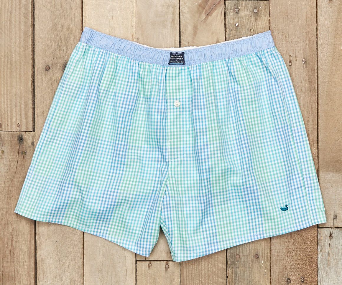 Antigua Blue and Teal Gingham | Hanover Gingham Boxer