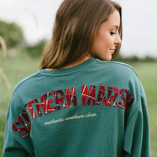 Dark Green with Tartan