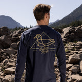 Navy | Warning Duck Tee | Long Sleeve | Lifestyle