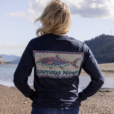 Navy | Tile Fish Tee | Long Sleeve | Lifestyle