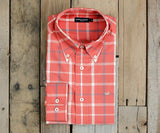 Washed Red and Tan with Tan Duck | Lafitte Tattersall Dress Shirt | Long Sleeve