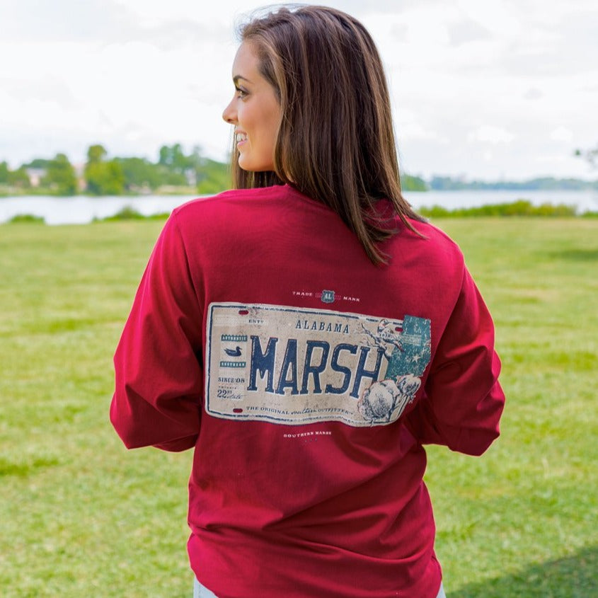 Crimson | Backroads Collection Tee | Alabama | Long Sleeve