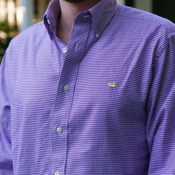Purple Houndstooth with Yellow Duck | LS