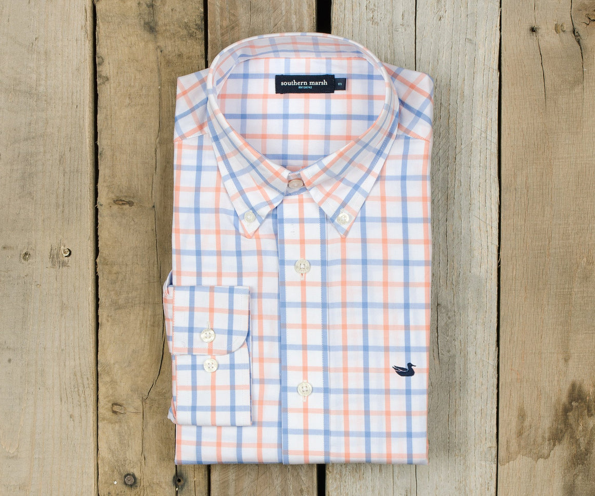 Purple and Peach | Madison Windowpane Dress Shirt | Long Sleeve