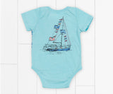 SEAWASH Antigua Blue | SEAWASH™ Snap Onesie | Spring Break | Back