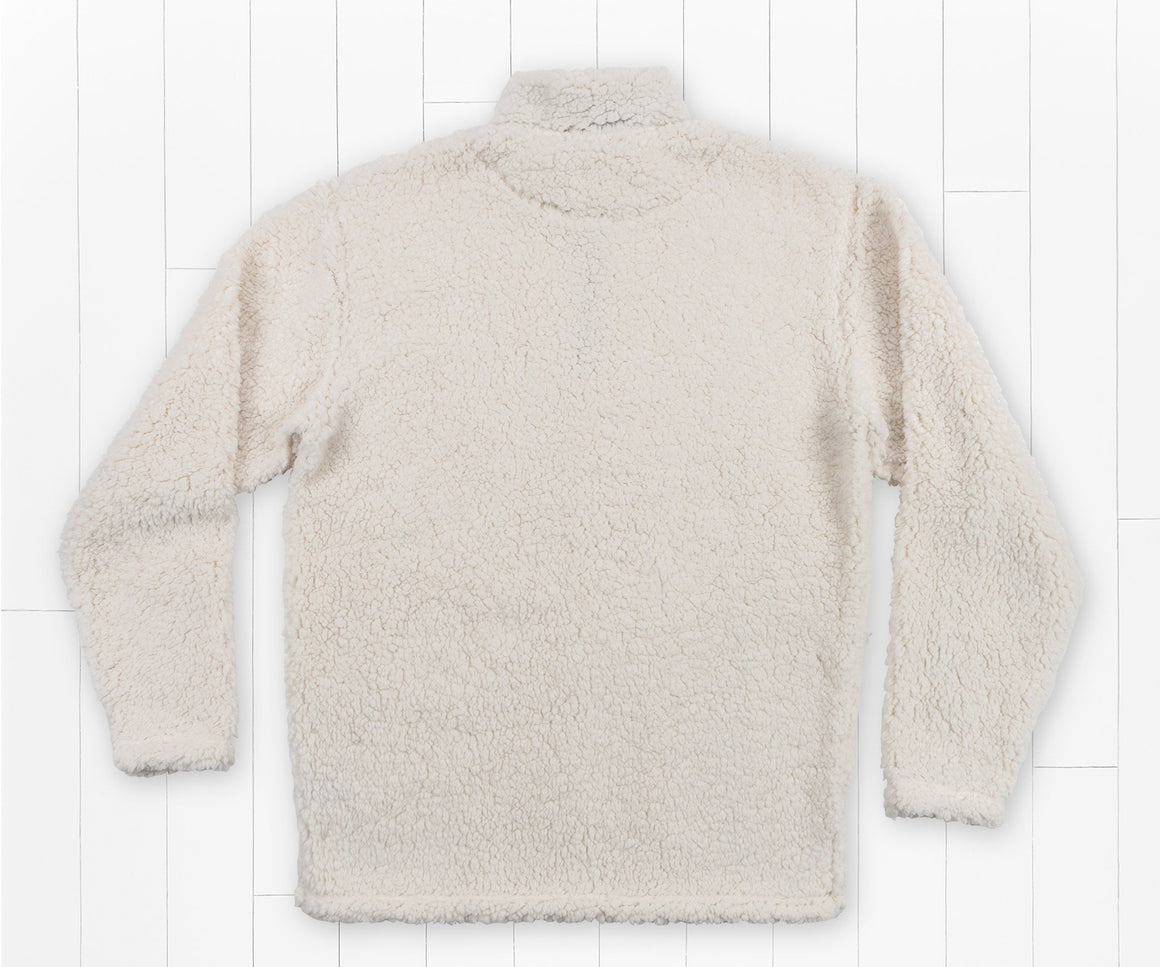 White and Light Gray | Appalachian Pile Sherpa Pullover | Outerwear