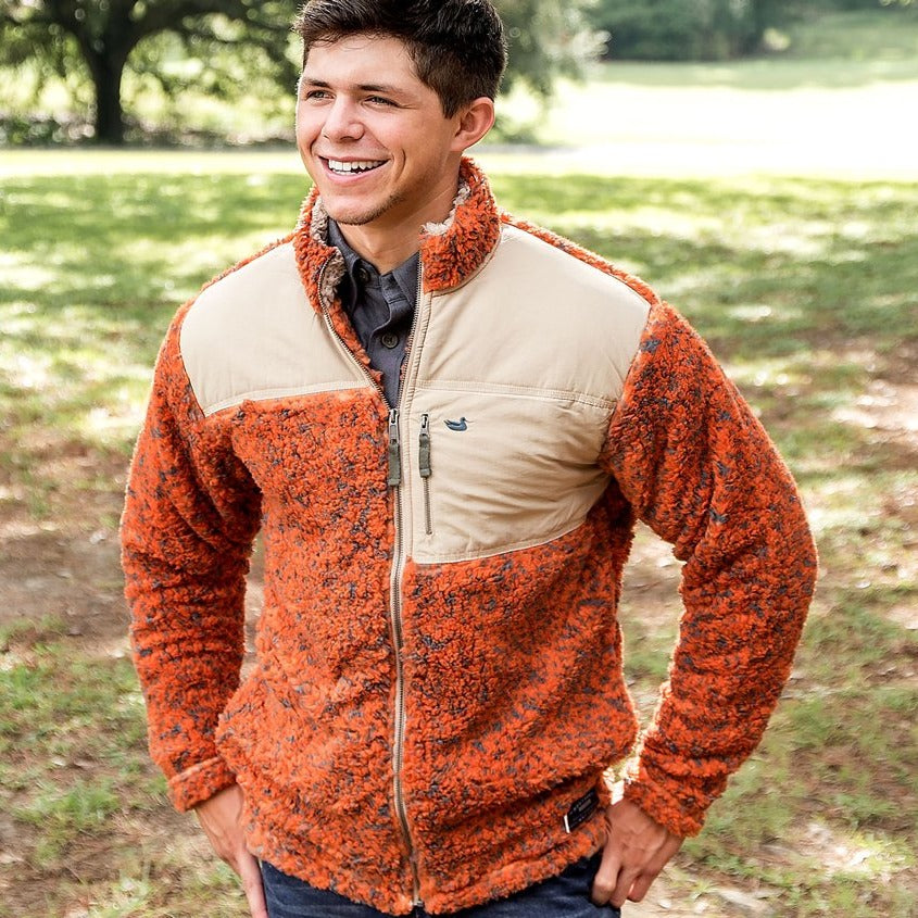 Burnt Orange and Dark Green | Blue Ridge Sherpa Jacket