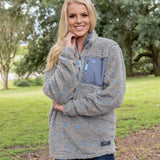 Brown and French Blue | Blue Ridge Sherpa Pullover