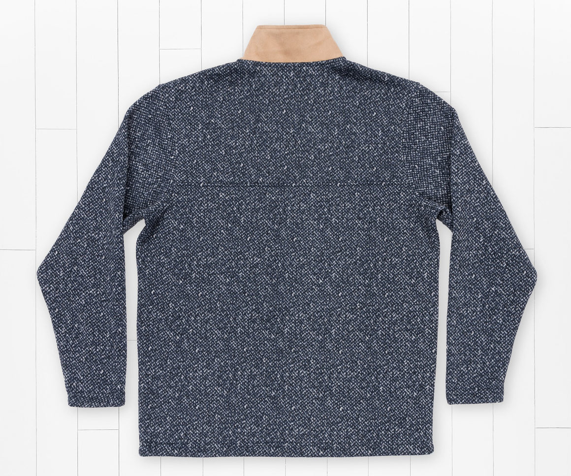 Washed   Navy | Cascade Herringbone Pullover | Back