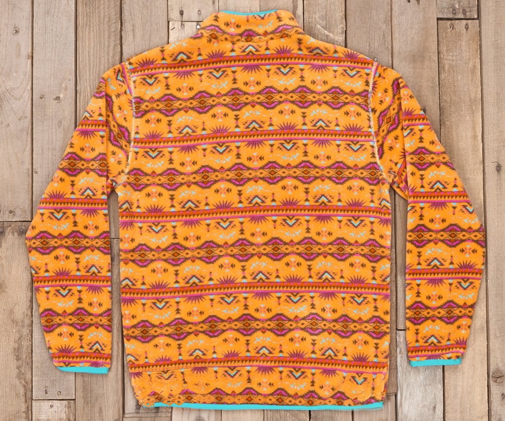 Brown and Teal Dorado | Dorado Fleece Pullover | Back