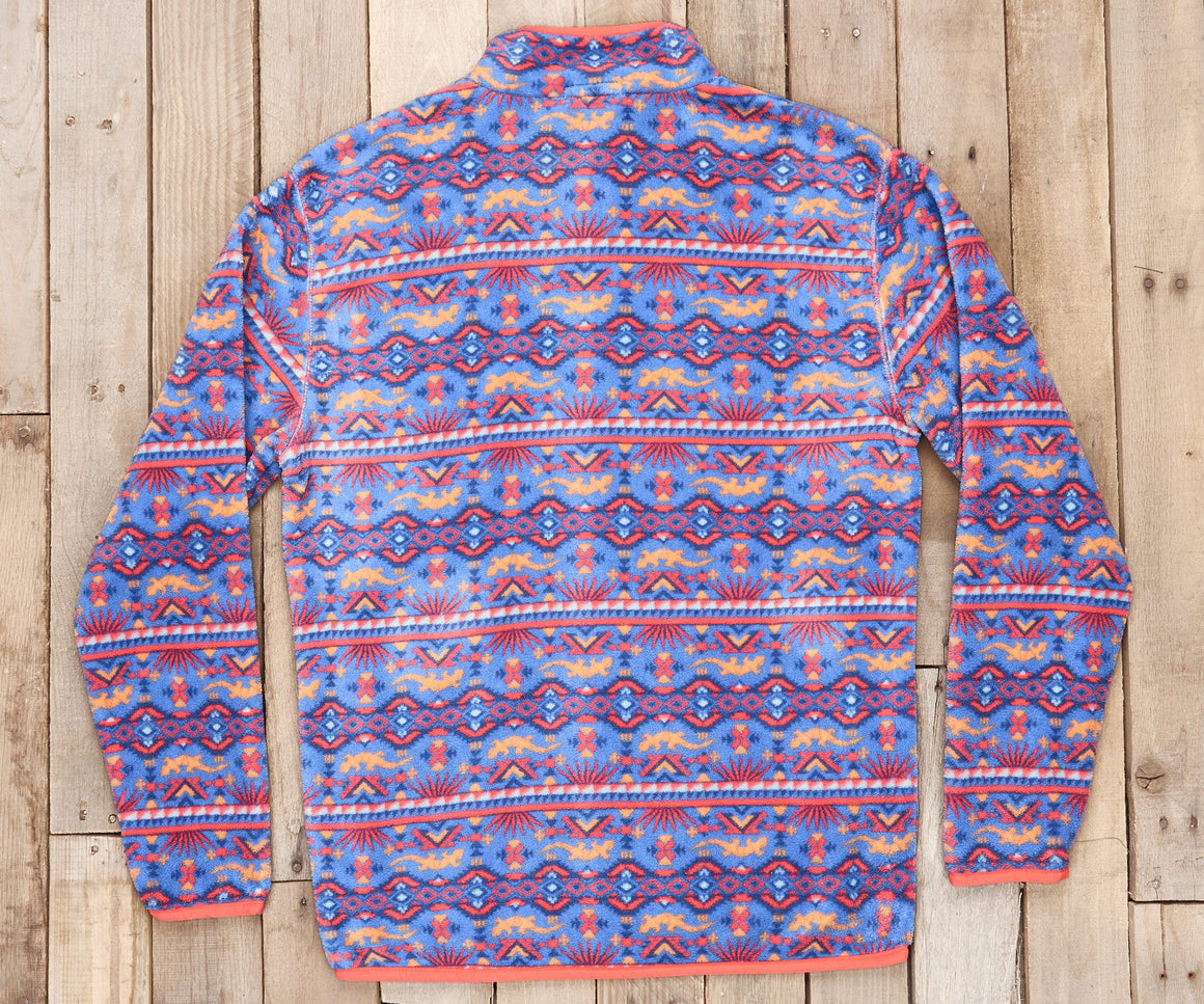 French Blue and Peach Dorado | Dorado Fleece Pullover | Back