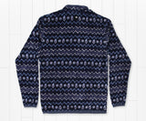 Navy  and Blue | Tangier Ikat Fleece Pullover | Back