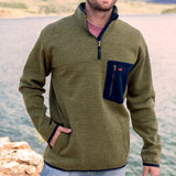 Olive Heather | Lockhart Stretch Pullover | Front