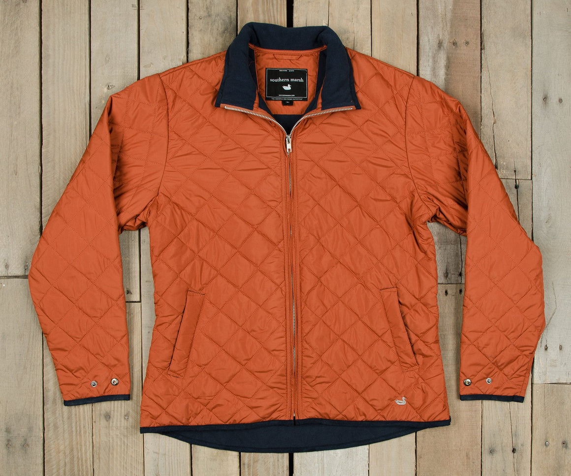 Burnt Orange Quilt | Marshall Quilted Jacket | Front