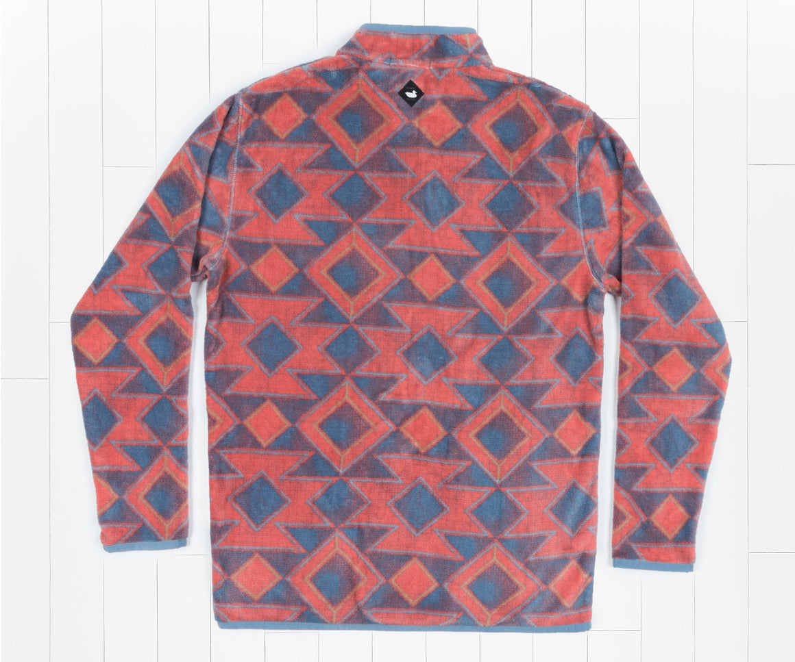 French Blue and Red | Pueblo Aztec Pullover | Back