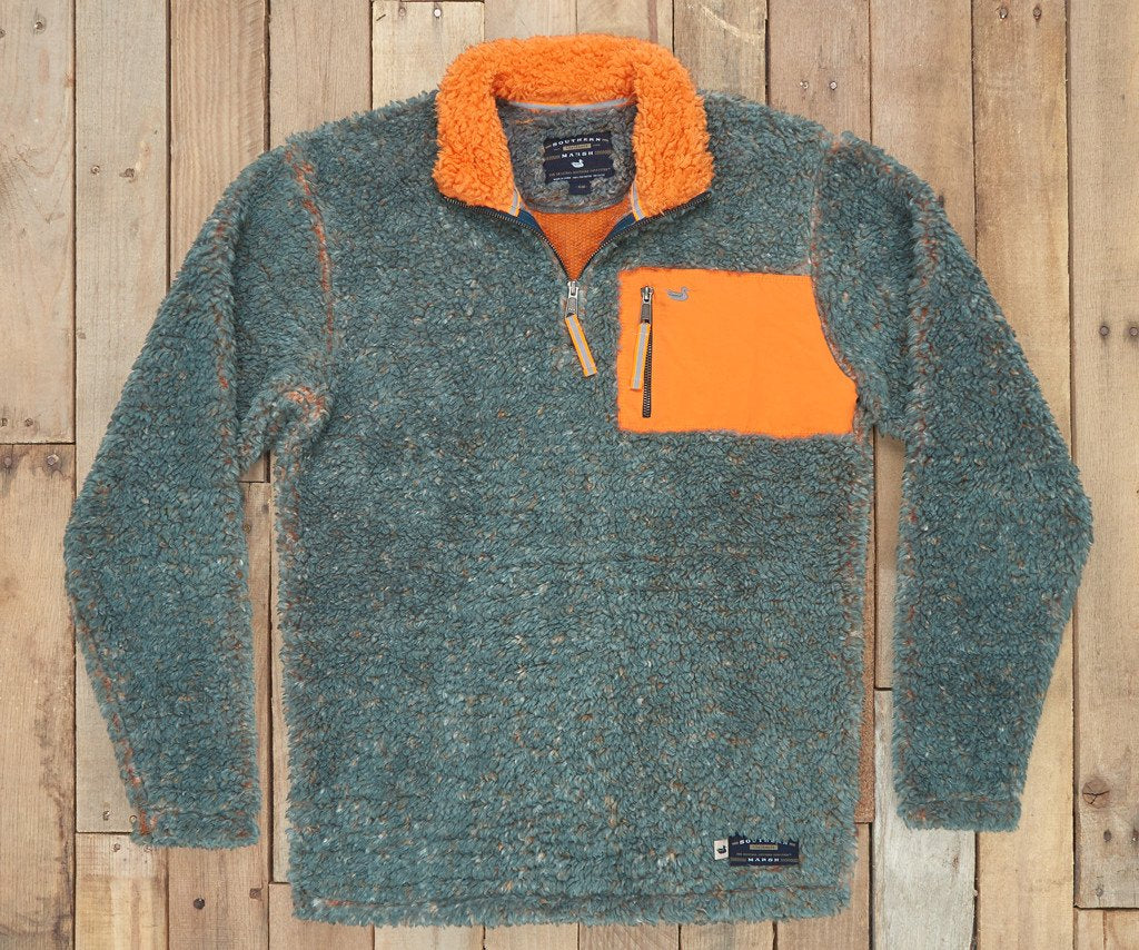 Washed Slate and Burnt Orange | Piedmont Range Sherpa Pullover