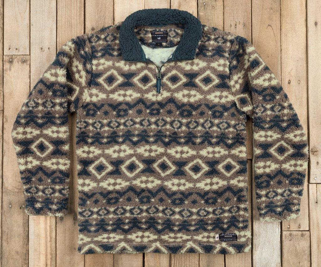 Tan and Navy | Appalachian Peak Sherpa Pullover