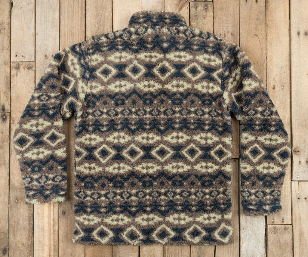 Tan and Navy | Appalachian Peak Sherpa Pullover | Back