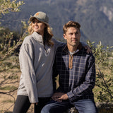 Navy | Platte Windowpane Pullover | Lifestyle Both