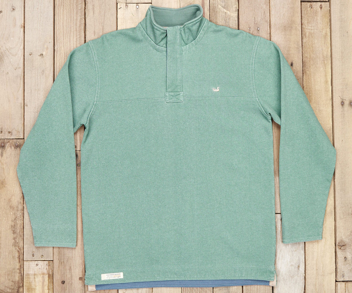 Washed Dark Green Pique | Riley Pique Pullover
