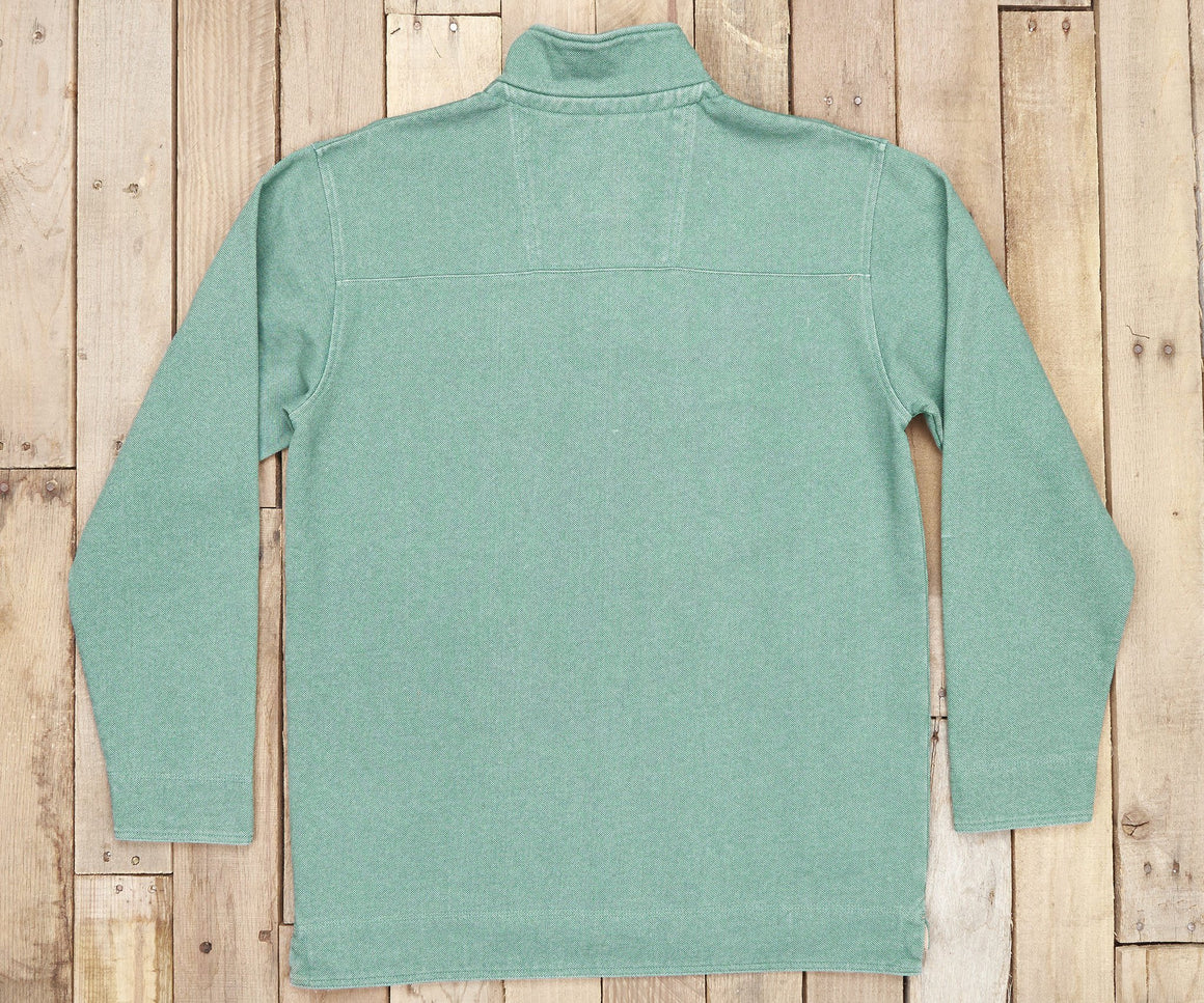 Washed Dark Green Pique | Riley Pique Pullover | Back