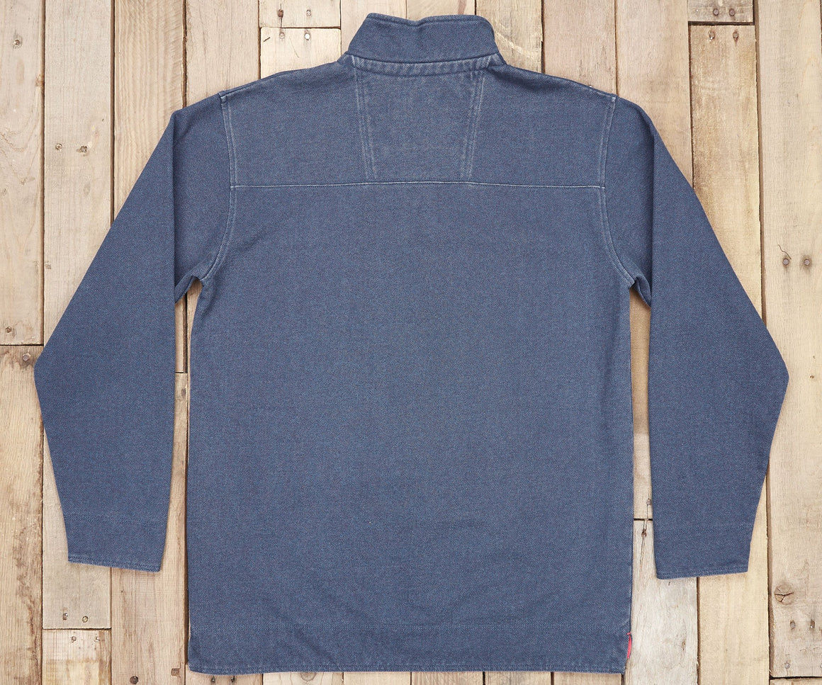 Washed Navy Pique | Riley Pique Pullover | Back