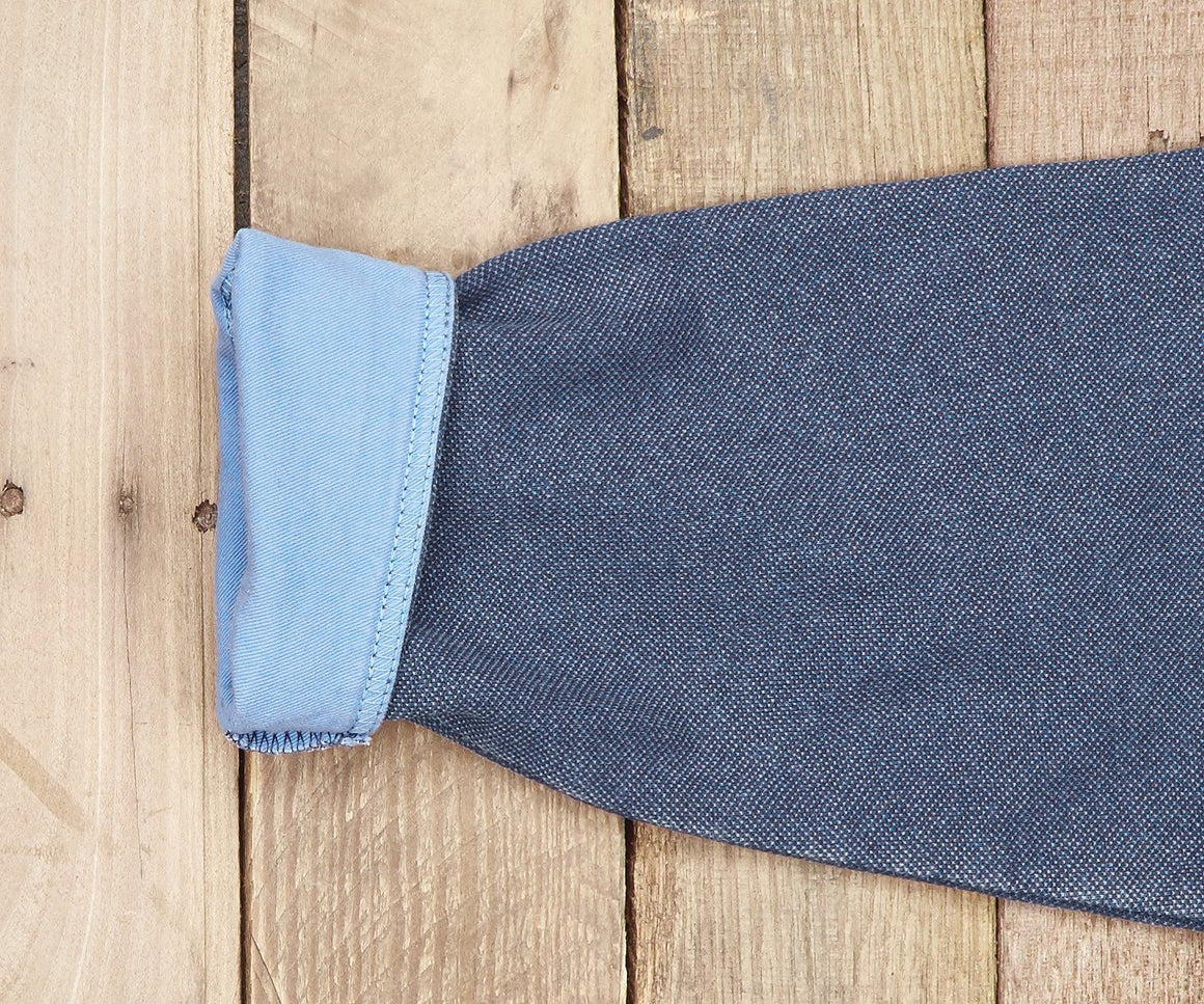Washed Navy Pique | Riley Pique Pullover | Cuff