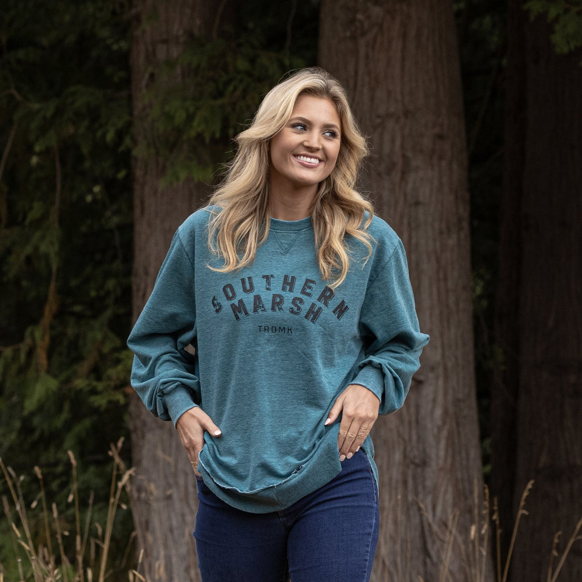 Dark Green | SEAWASH™ Rally Round Bottom Sweatshirt | Lifestyle