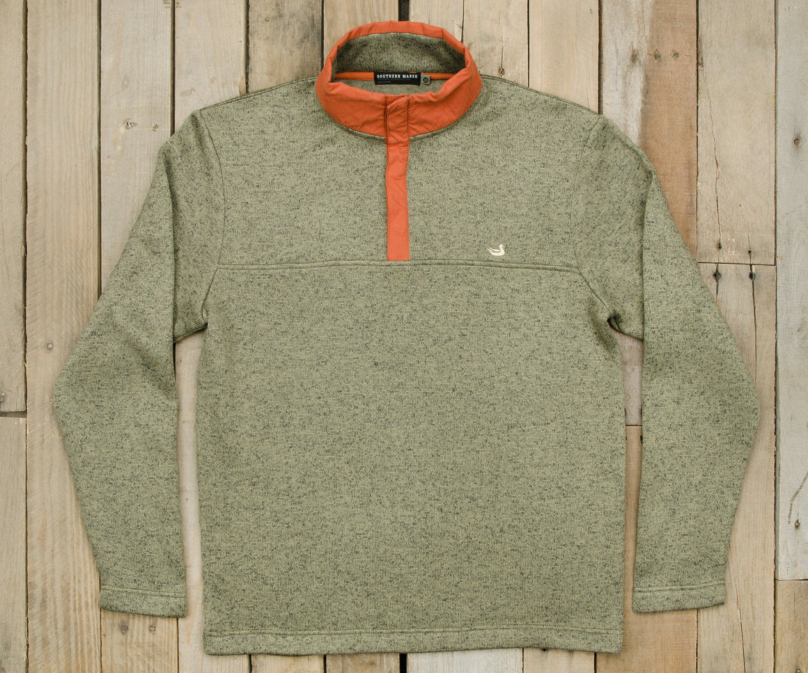 Sandstone and Burnt Orange | FieldTecª Woodford Snap Pullover | Front