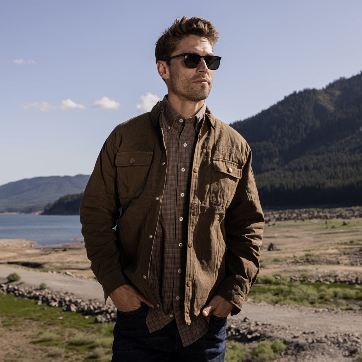 Dark Brown | Kalispell Waxed Canvas Jacket | Lifestyle