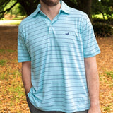 Teal and Slate | Berkeley Performance Polo | Striped
